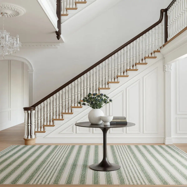 Dash & Albert - Vion Coastal Green Striped Machine Washable Rug