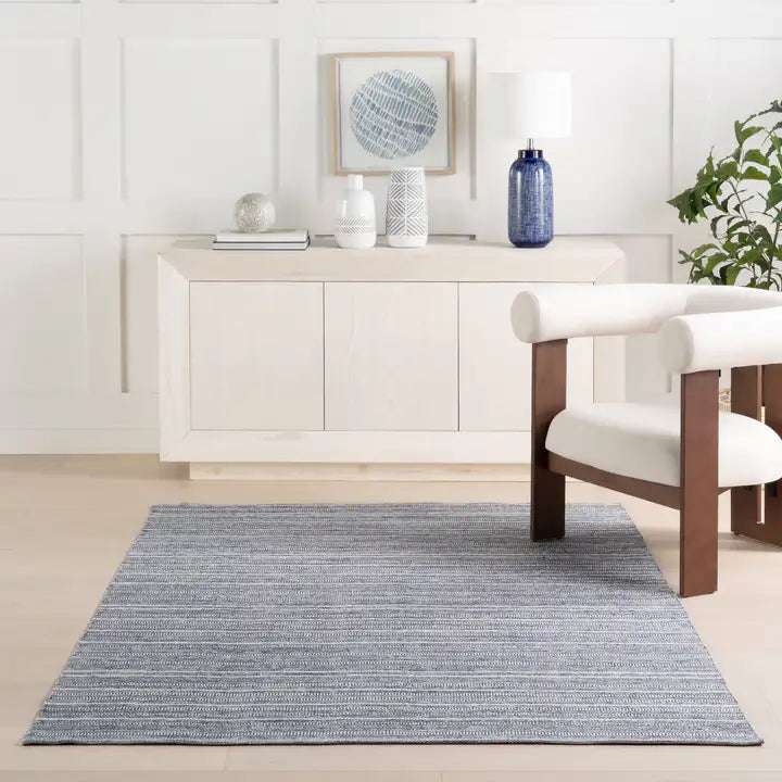 Dash & Albert - Skipper Stripe Navy Handwoven Indoor/Outdoor Rug