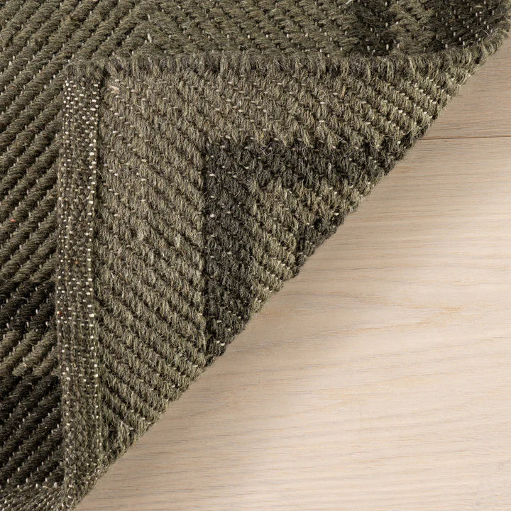 Dash & Albert - Canon Bordered Green Wool Rug