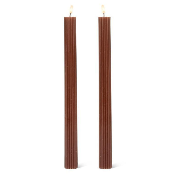 Pair of Fluted Taper Candles - 9.5" (Four Colours Available)
