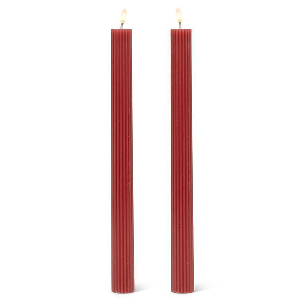 Pair of Fluted Taper Candles - 9.5" (Four Colours Available)