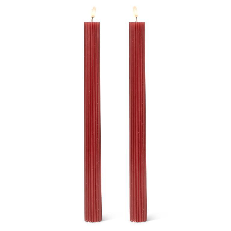 Pair of Fluted Taper Candles - 9.5" (Four Colours Available)