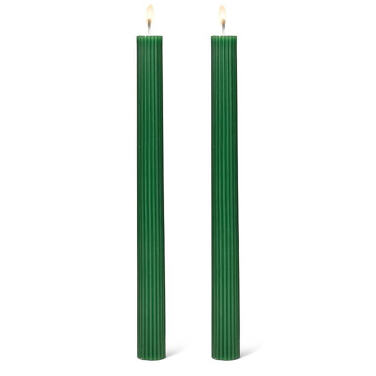 Pair of Fluted Taper Candles - 9.5" (Six Colours Available)