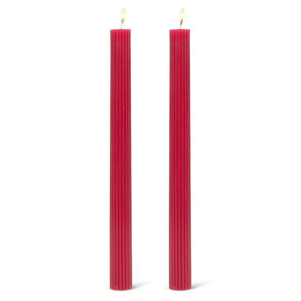 Pair of Fluted Taper Candles - 9.5" (Six Colours Available)