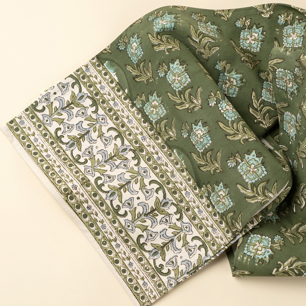 Elowen Block Print Table Runner - 108"L