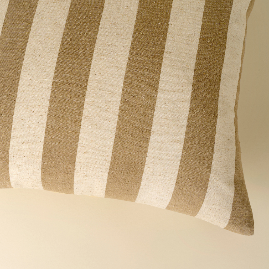 Wide Stripe Pillow - Sand (20" x 20")