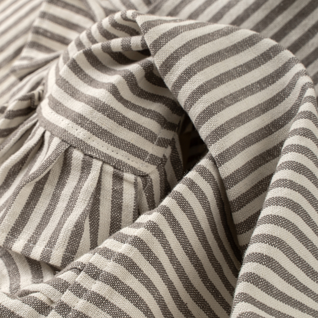 Ruffle Narrow Stripe Table Runner - Grey (112"L)