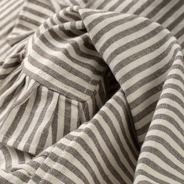 Ruffle Narrow Stripe Table Runner - Grey (112"L)