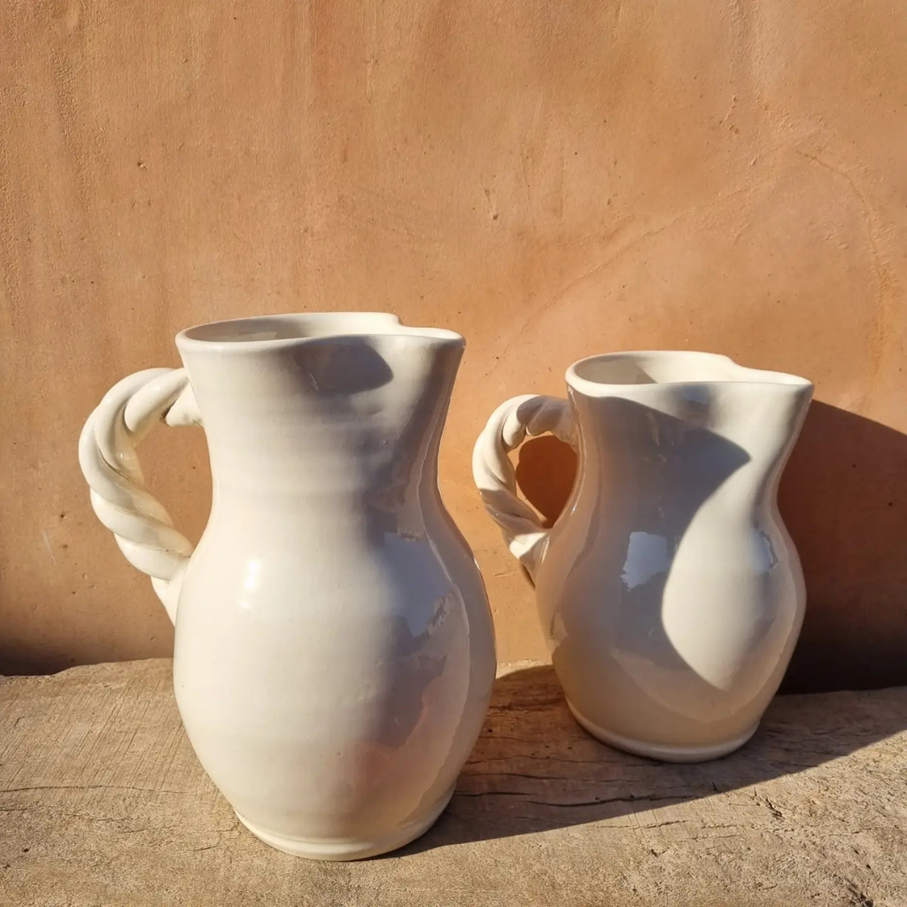 Handmade Braided Pitcher - Ivory