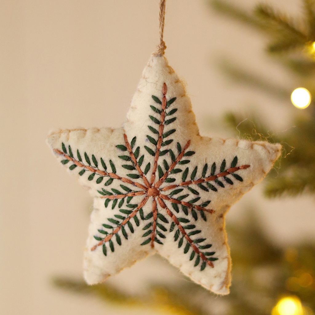 Embroidered Star Ornament