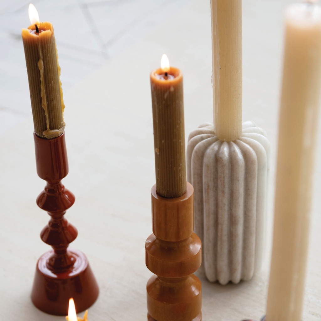 Rust Enameled Candle Holder