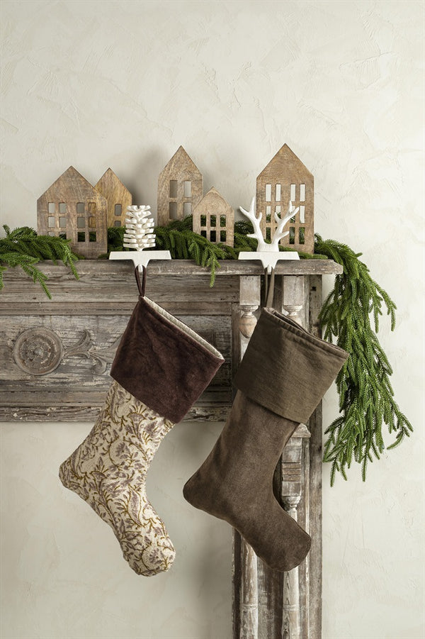 Ashwin Block Print Velvet Stocking