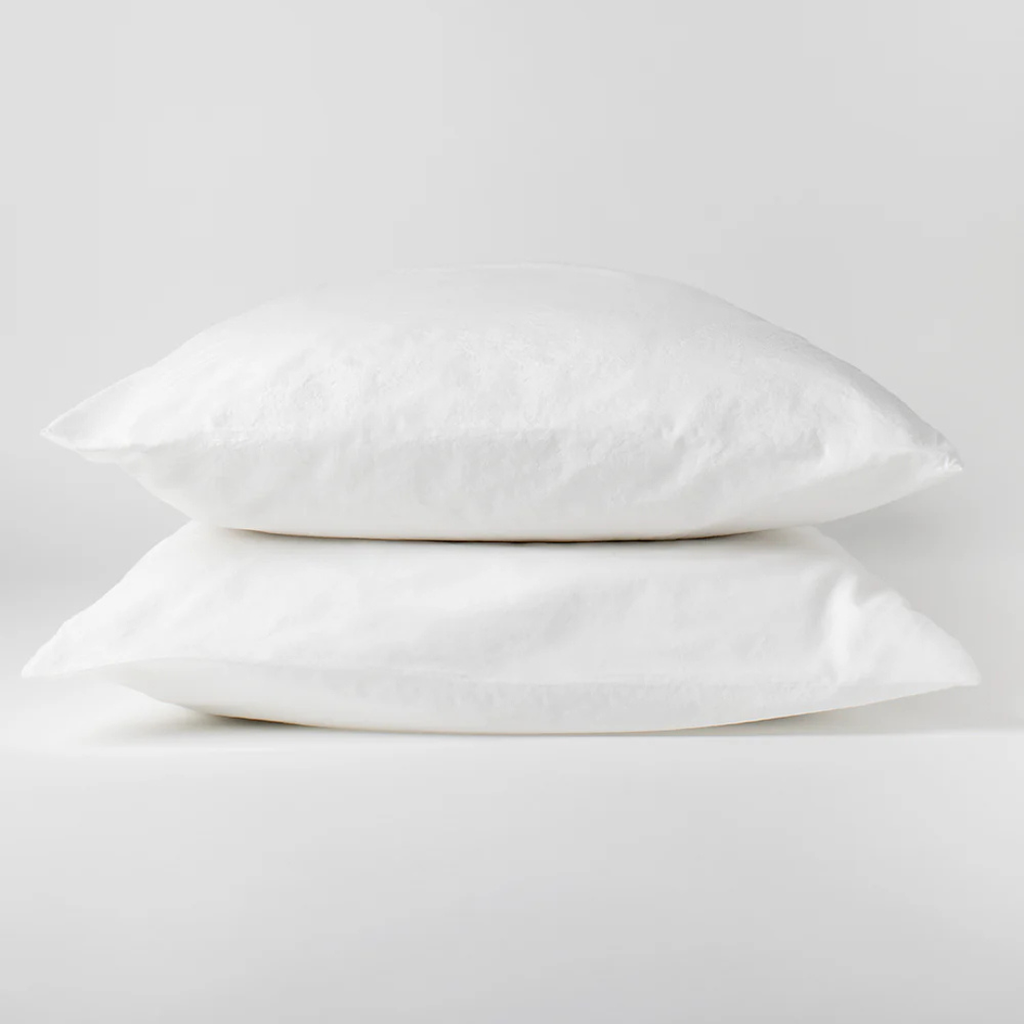 Set of Two Cotton Pillowcases - Chalk