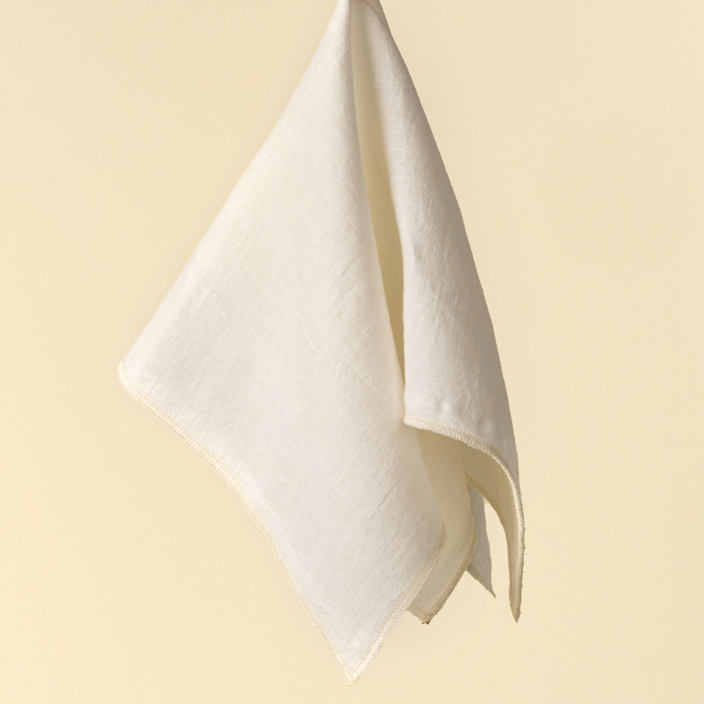 Set of 4 Stonewashed Linen Napkins - Ivory