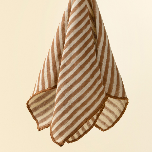 Terracotta Stripe Block Print Napkins (Sold Individually)