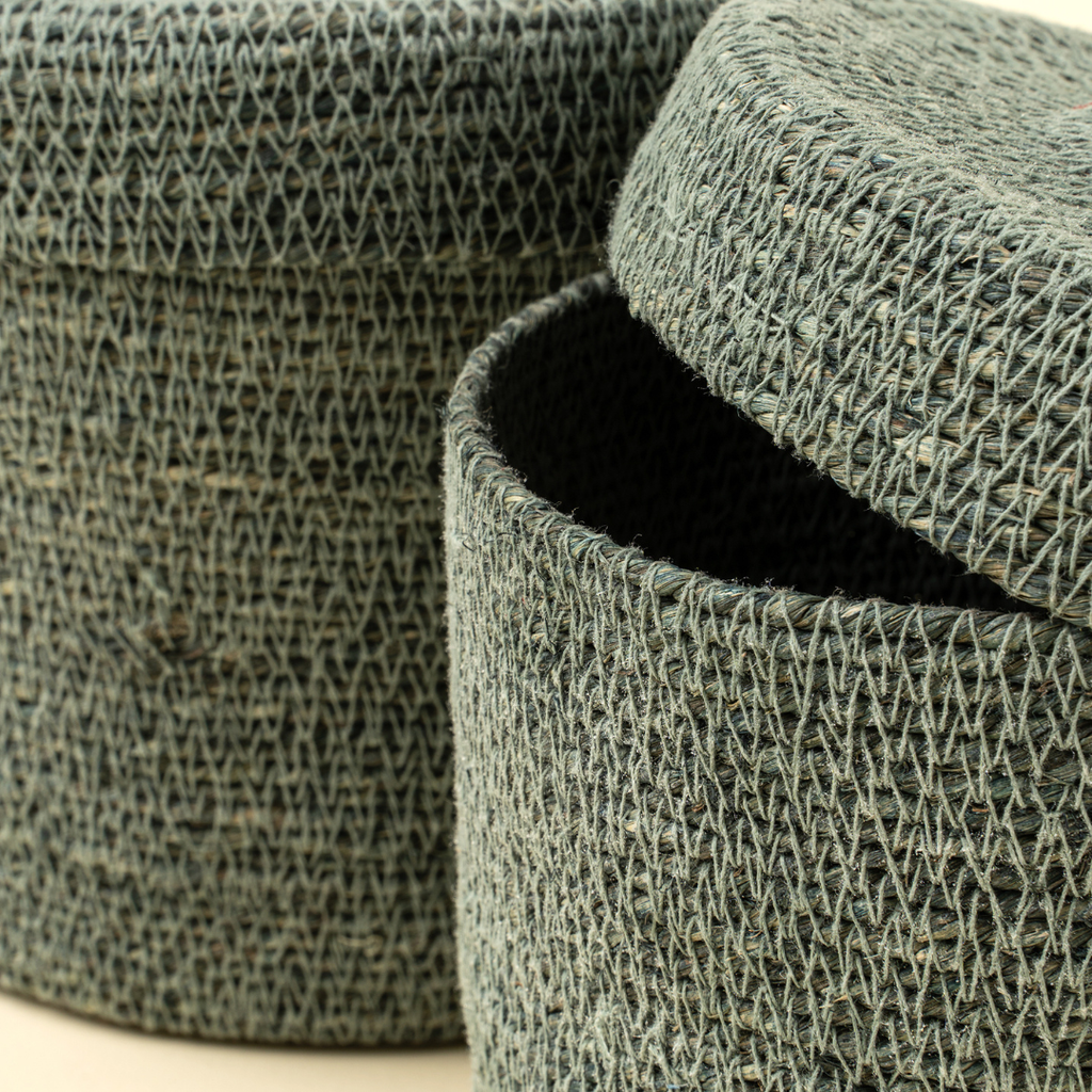 Tajine Seagrass Baskets - Blue (Two Sizes Available)
