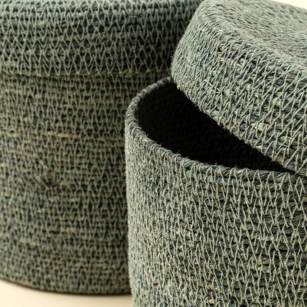 Tajine Seagrass Baskets - Blue (Two Sizes Available)