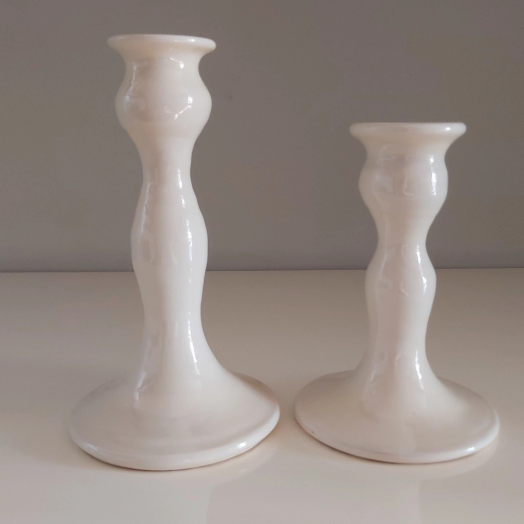 Handmade Ceramic Candle Holders - Cream (Two Sizes Available)