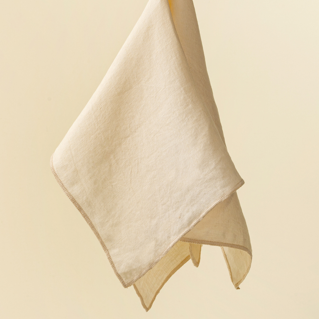 Set of 4 Stonewashed Linen Napkins - Cream