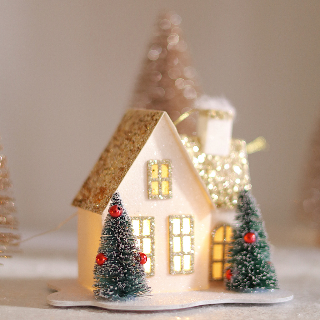 LED Glitter House Ornament