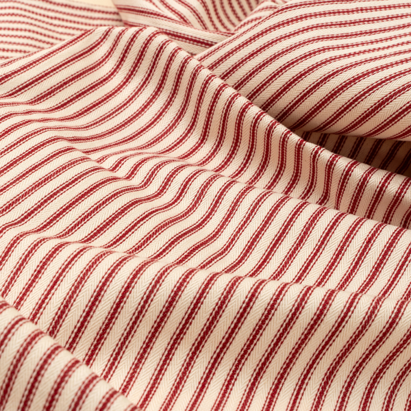 Ticking Stripe Table Runner - Red (108"L)