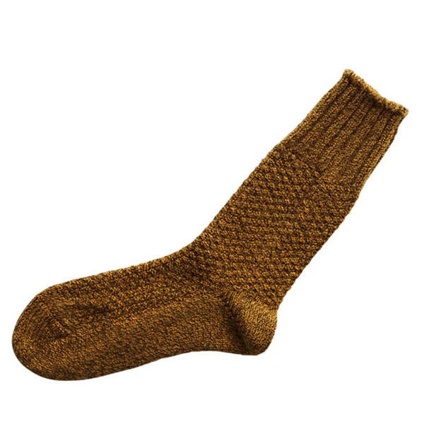 Wool Cotton Boot Socks - Mustard