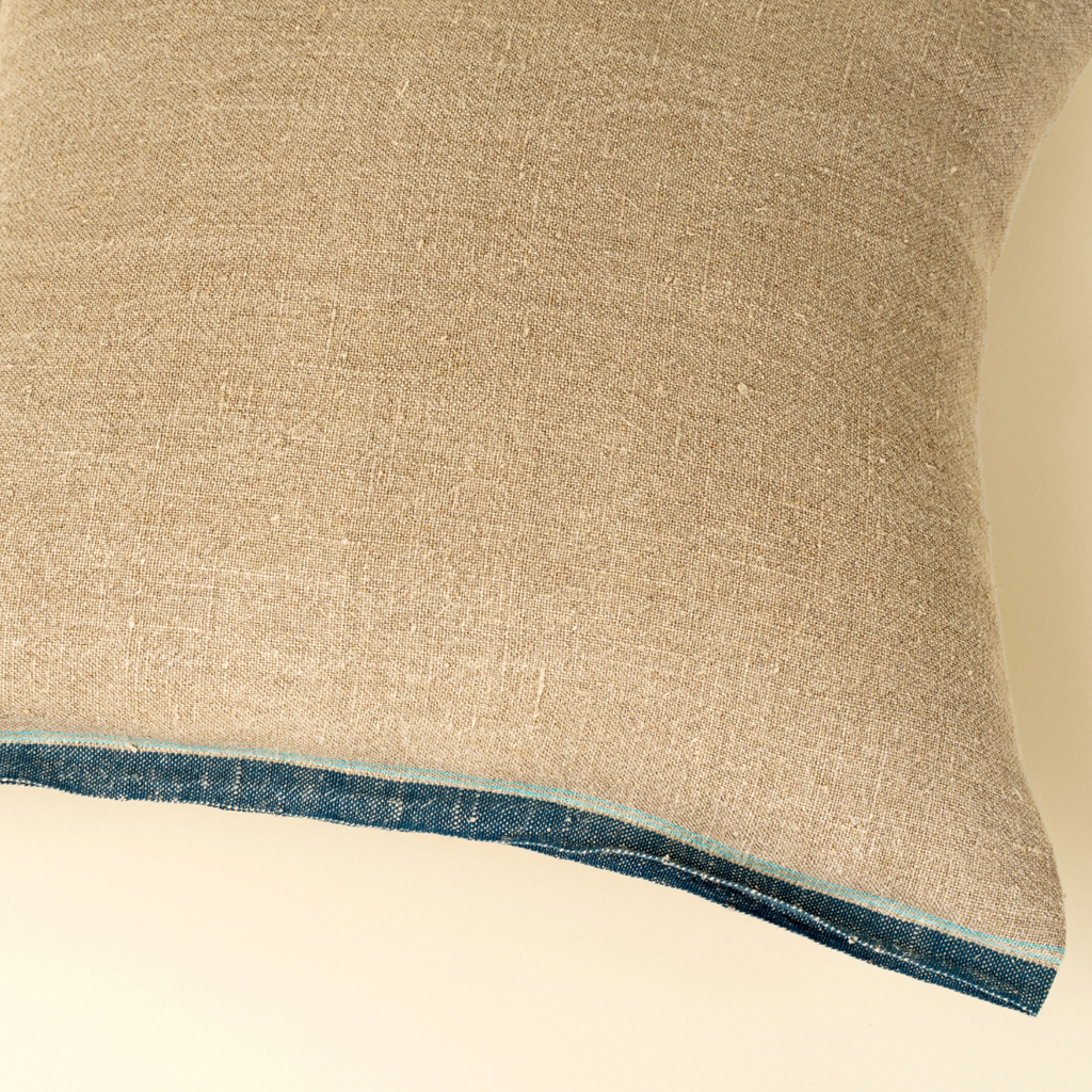 Selvage Linen Pillow - Denim (20" x 20")
