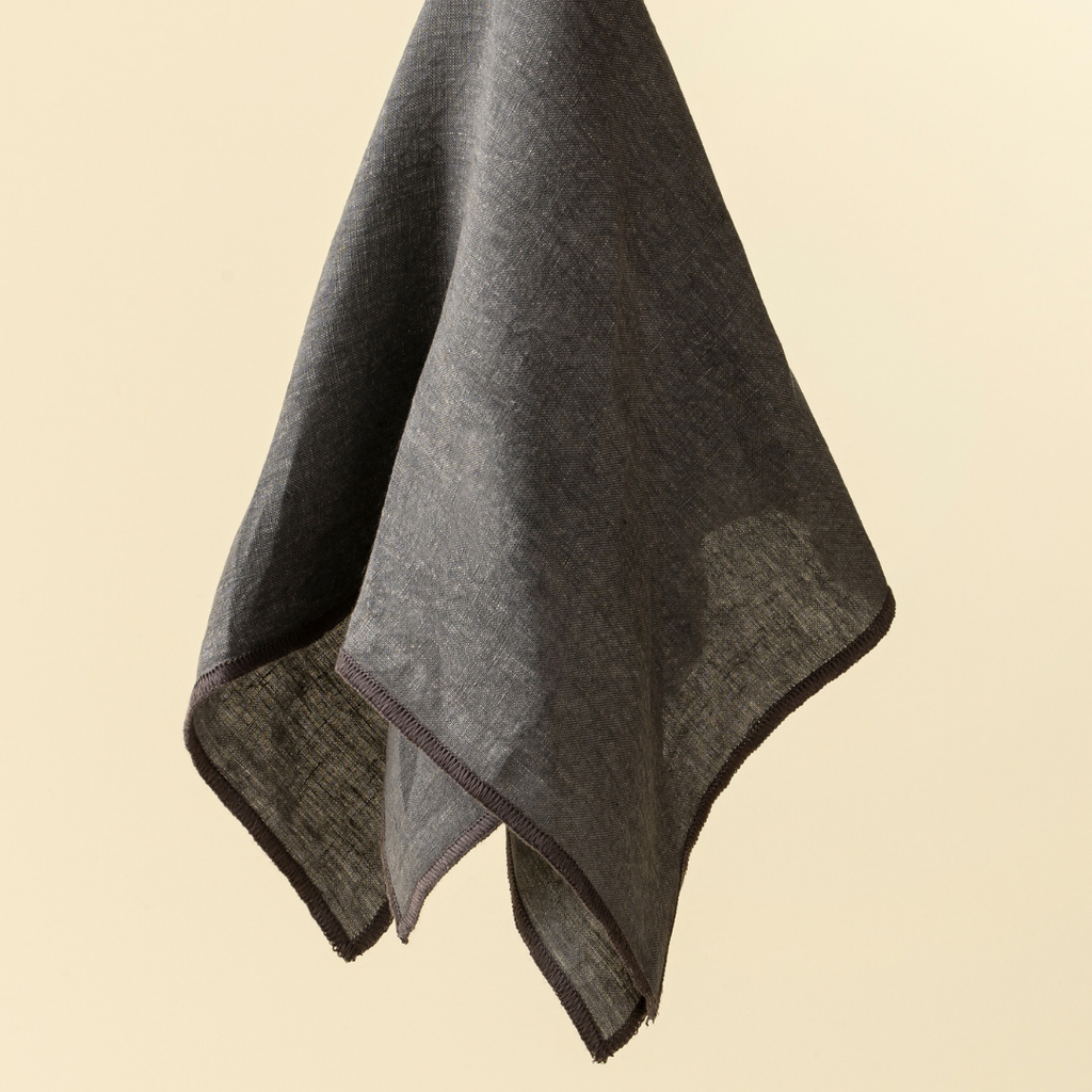 Set of 4 Stonewashed Linen Napkins - Slate Blue