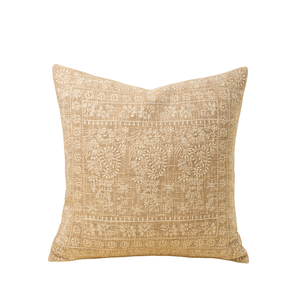 Nisha Embroidered Pillow - Ivory (Two Sizes Available)