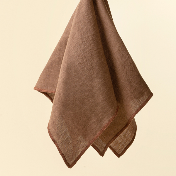 Set of 4 Stonewashed Linen Napkins - Mahogany