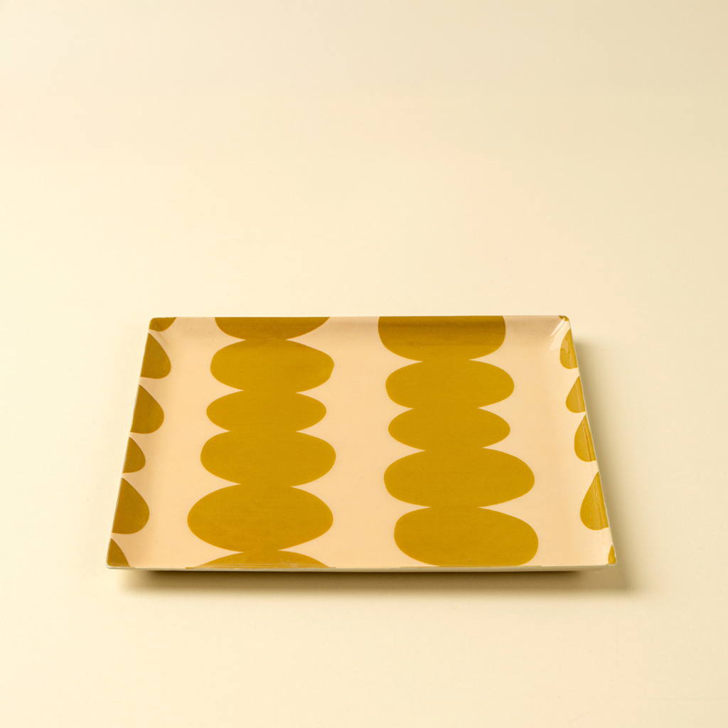 Bobble Enameled Tray - Square