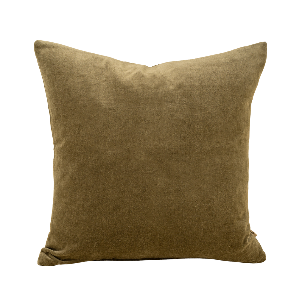 Vera Luxe Velvet Pillow - Olive (Two Sizes Available)