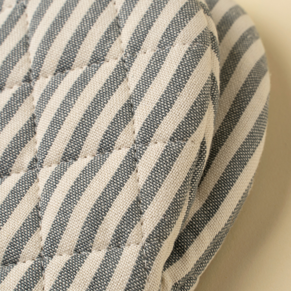 Hampton Stripe Oven Mitt - Slate Grey