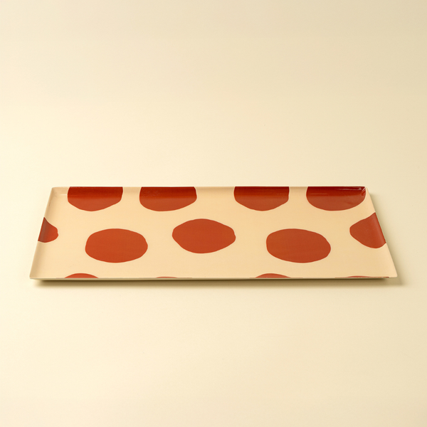 Polka Dot Enameled Tray - Large