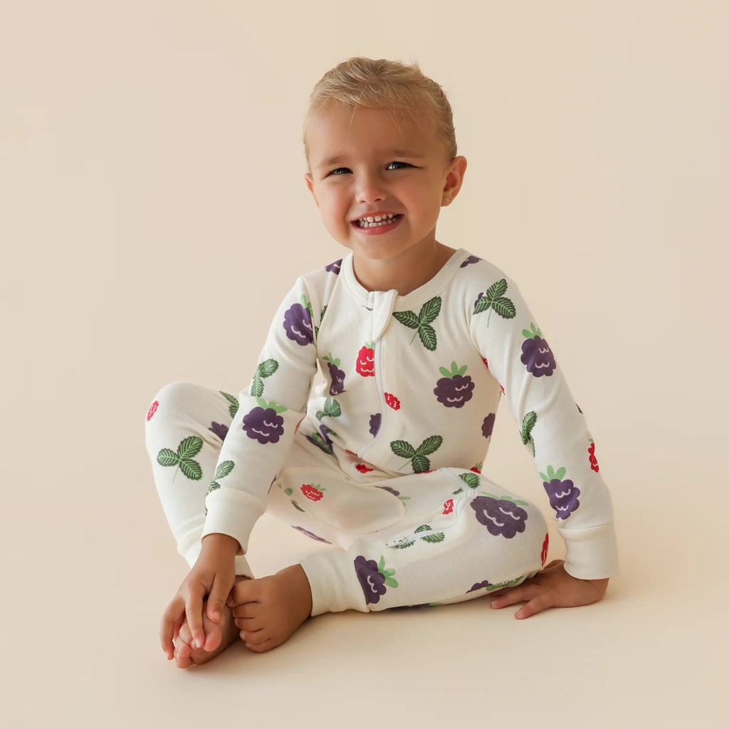 Parade Organics Signature Print '2-Way' Zipper Romper - Blackberries