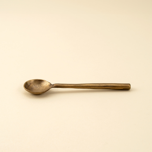 Distressed Brass Salt Spoon