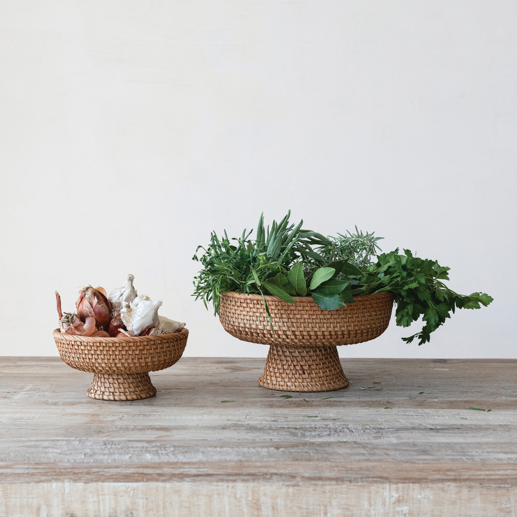 Rattan Footed Bowls (Two Sizes Available)