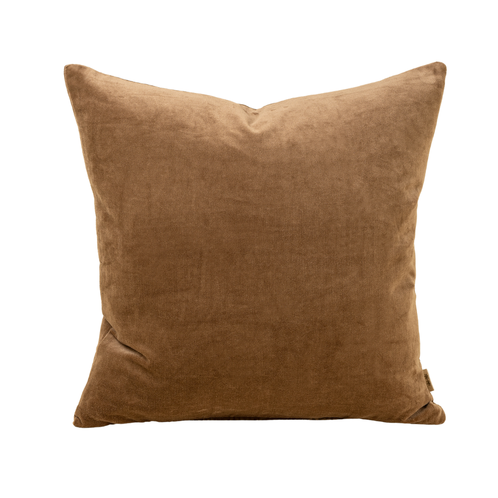 Vera Luxe Velvet Pillow - Caramel  (Two Sizes Available)