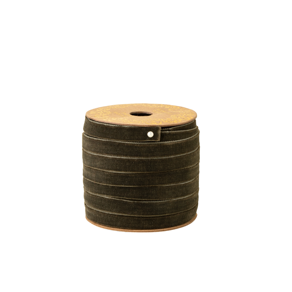Velvet Ribbon on Wood Spool - 1/2" (Four Colours Available)