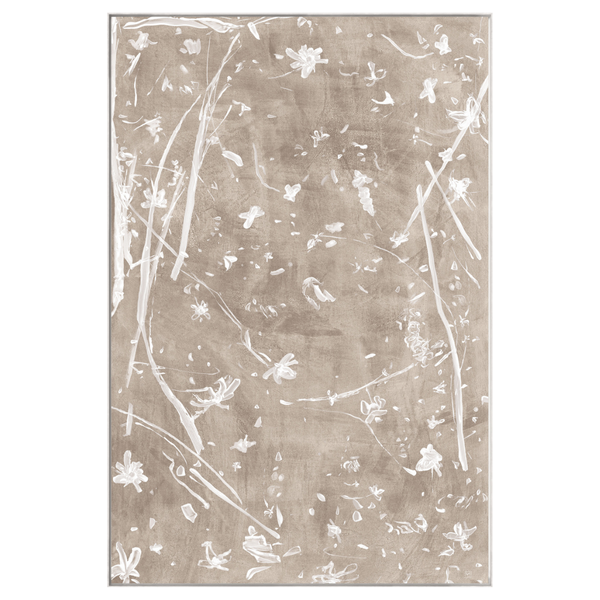 Frond Gestures Series - Taupe (Framed Canvas)
