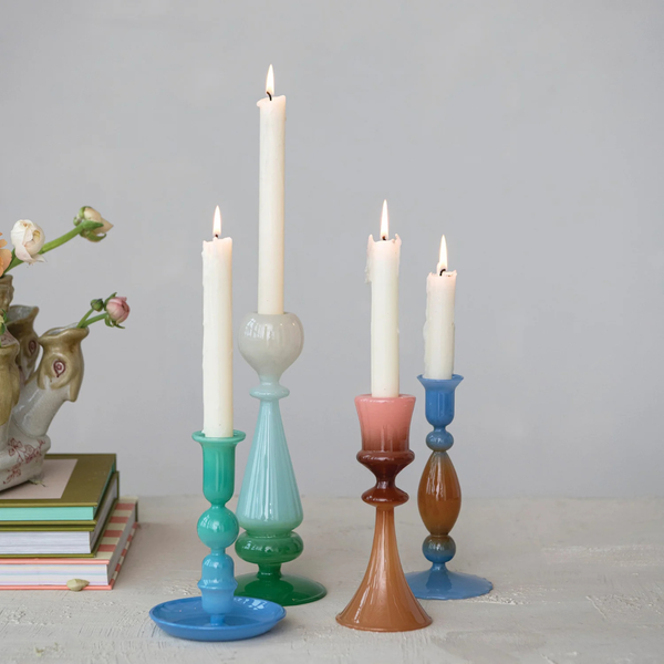 Two-Tone Glass Candle Holder