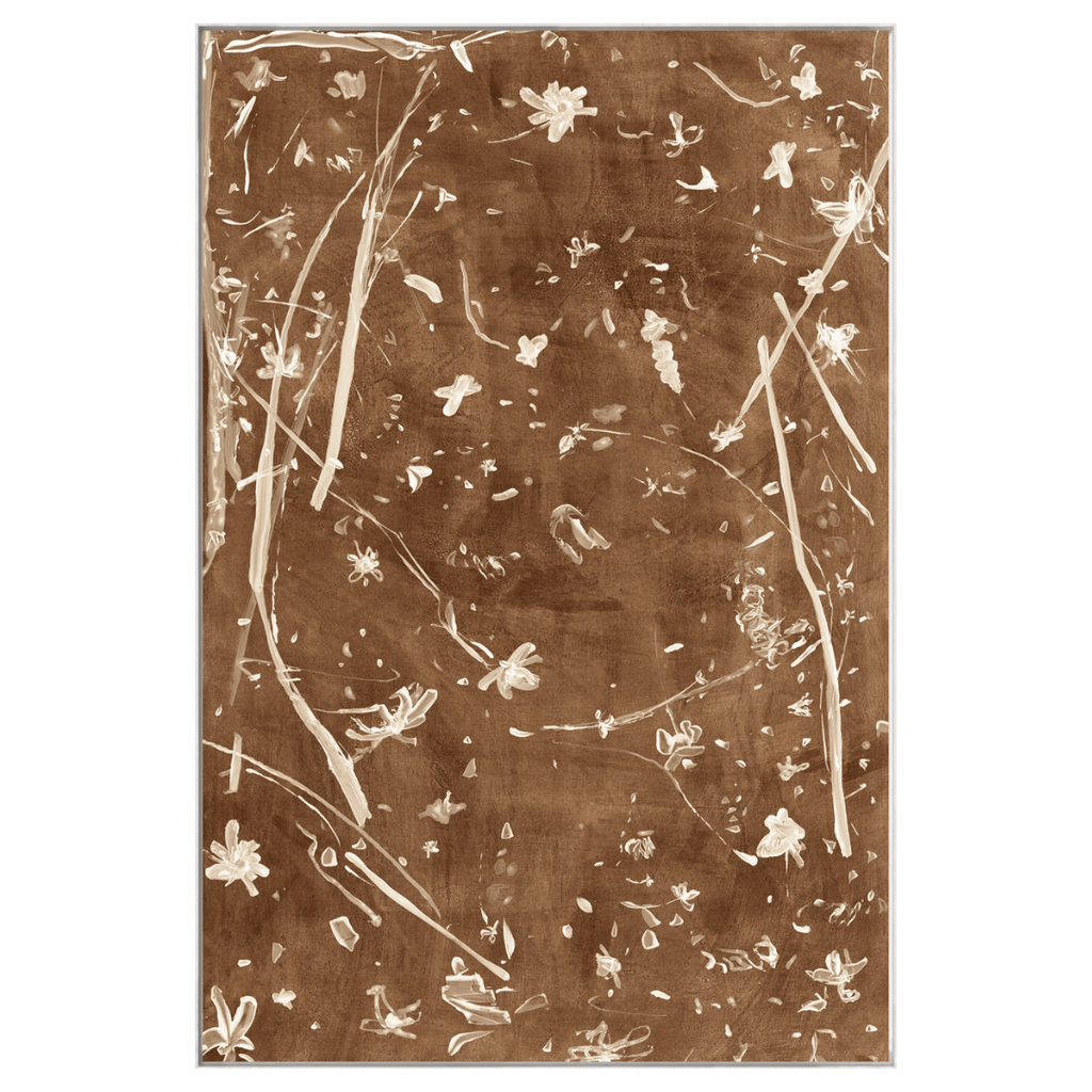 Frond Gestures Series - Mocha (Framed Canvas)