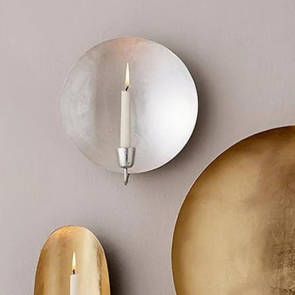 Brass Candle Wall Sconce - 10" (Two Colours Available)
