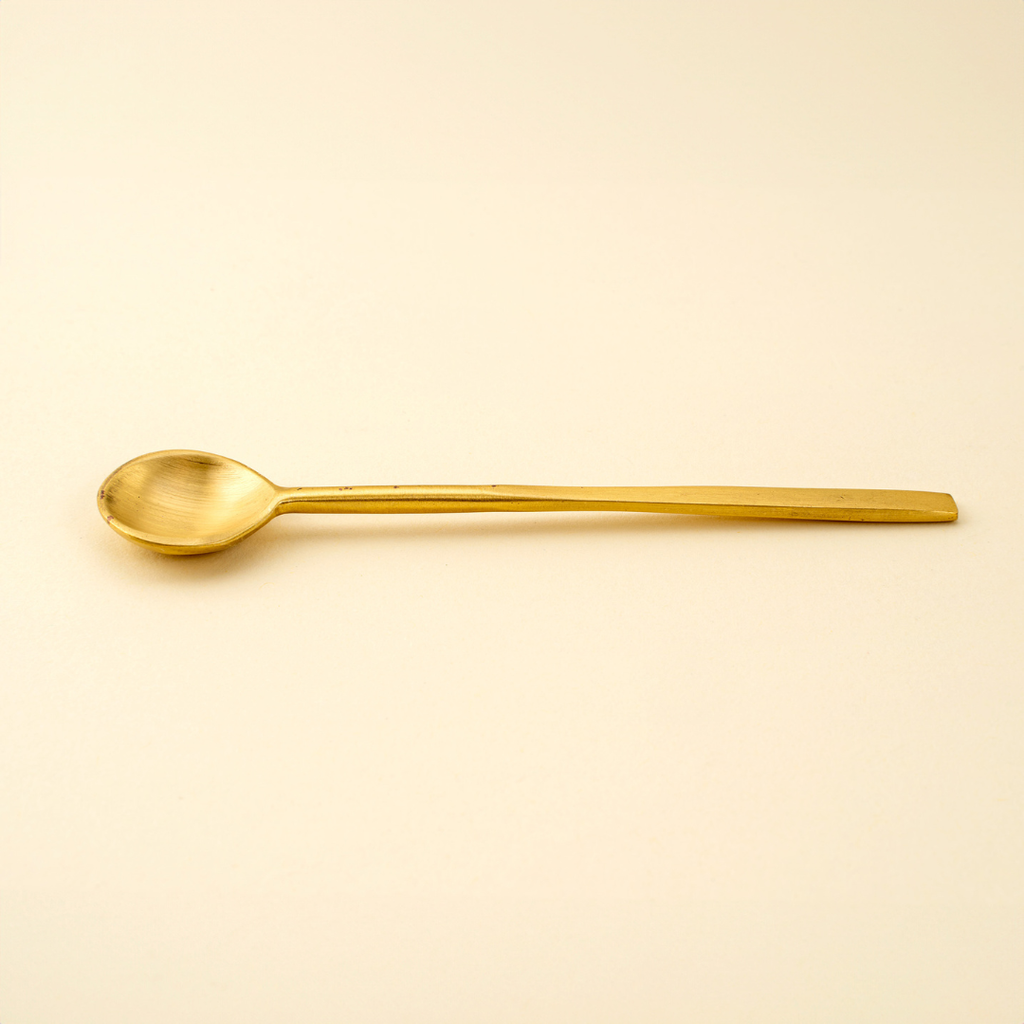 Polished Brass Salt Spoon