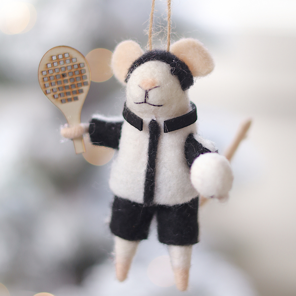 Pickle Ball Percy Mouse Ornament