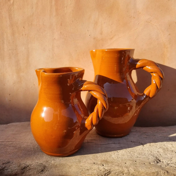 Handmade Braided Pitcher - Rust