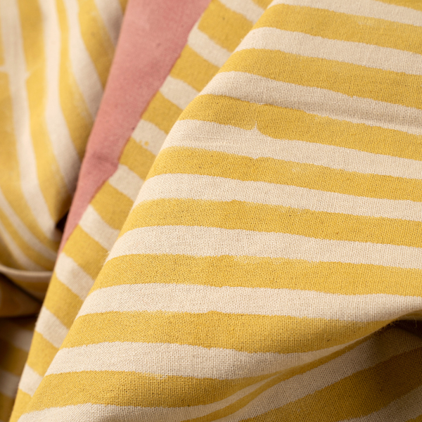 Sun Stripe Block Print Tablecloth (104" x 60")