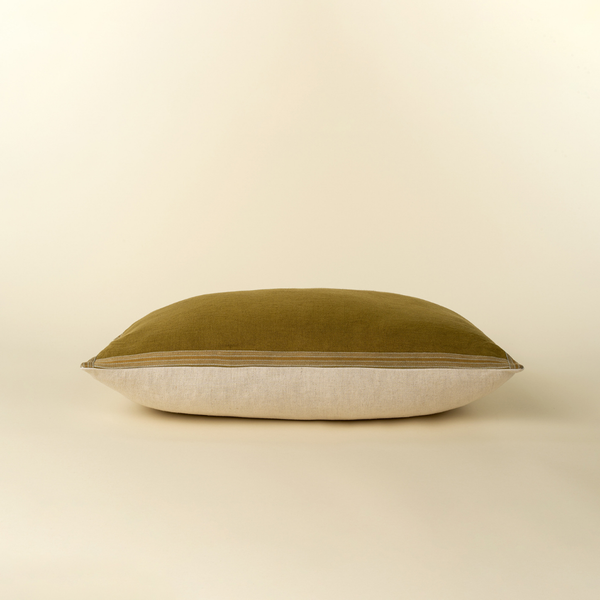 Esme Linen Pillow - Olive (16" x 24")