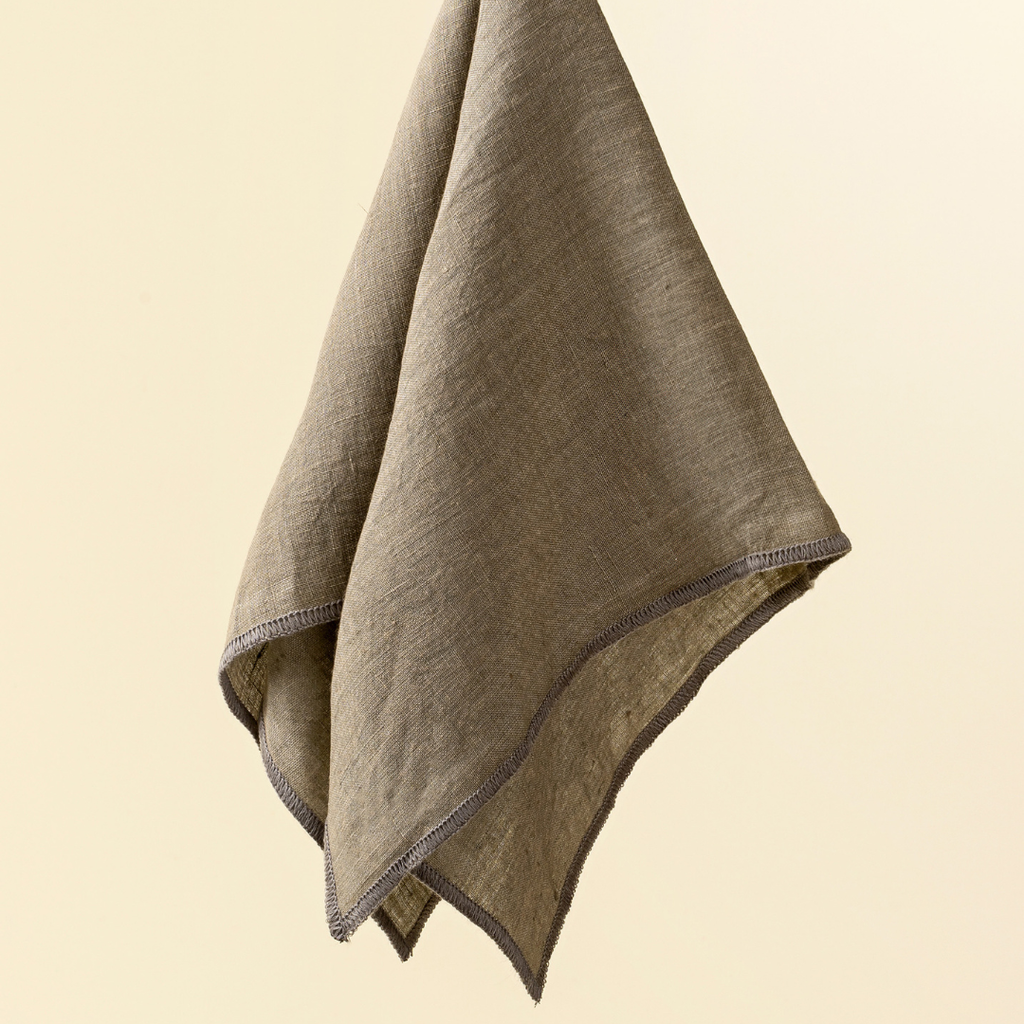 Set of 4 Stonewashed Linen Napkins - Grey