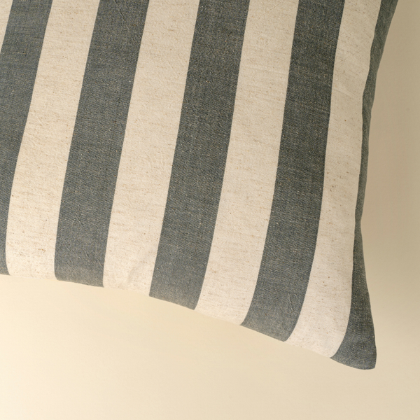 Wide Stripe Pillow - Slate Blue (20" x 20")